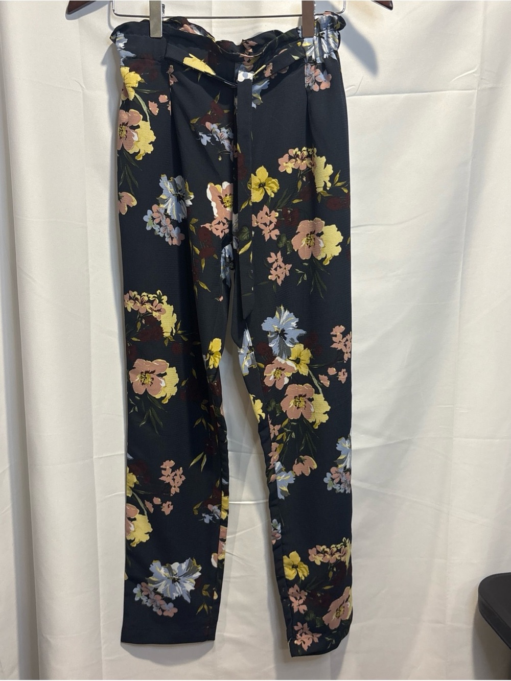 NAF NAF NavyFloral Tie-Waist Trousers